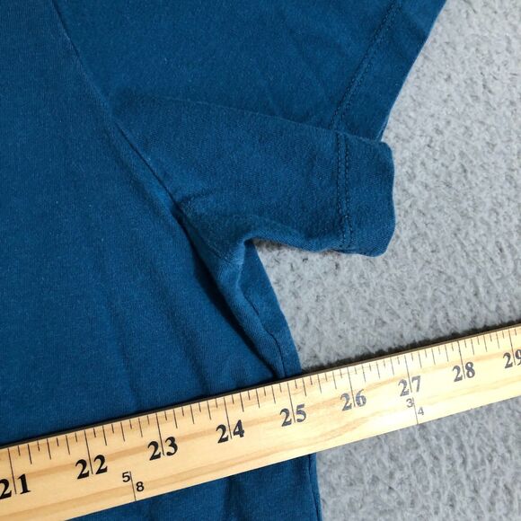 The North Face T-Shirt Mens XXL Teal Blue Preppy Big Logo Athletic Crew Neck Tee - Picture 6 of 7